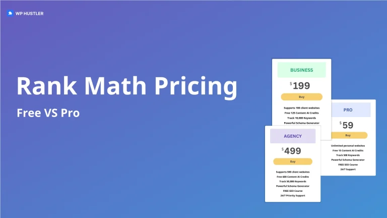 Rank Math Pricing Free VS Pro