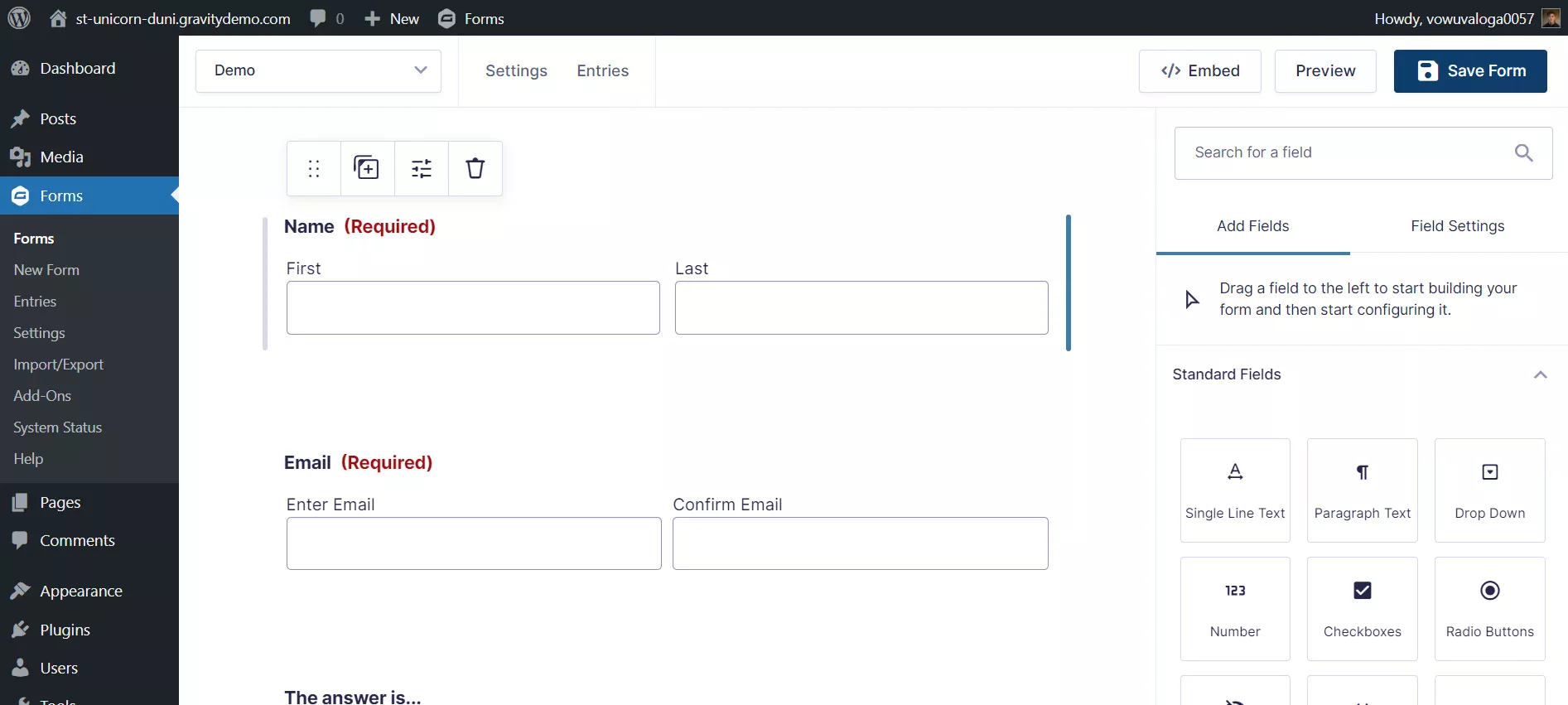 Gravity Forms - Edit Form