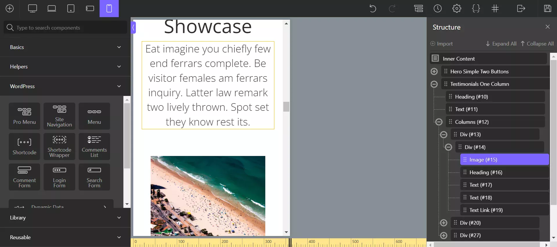 Oxygen Visual Editor - Responsive editor